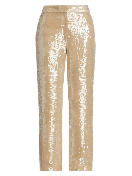 【Nili Lotan】 Yseult sequinedパンツ Nili Lotan Yseult Sequin Pants in Khaki – Serafina