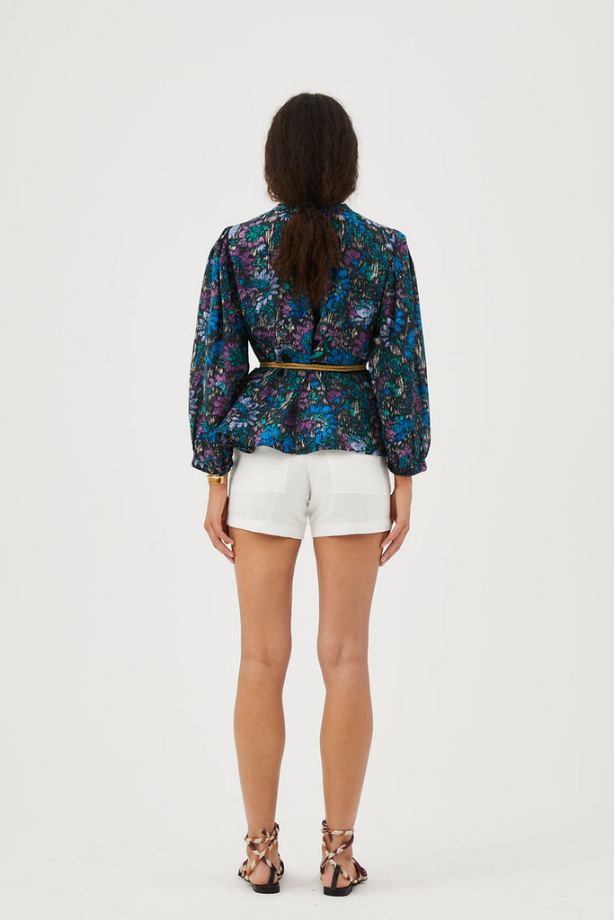 Tops Maria Cher Altea Sally Blouse in Blue and Purple Maria Cher