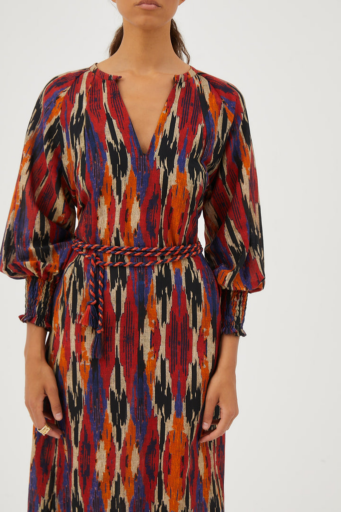 Dresses Maria Cher Noia Nia Long Dress in Warm Ikat Maria Cher