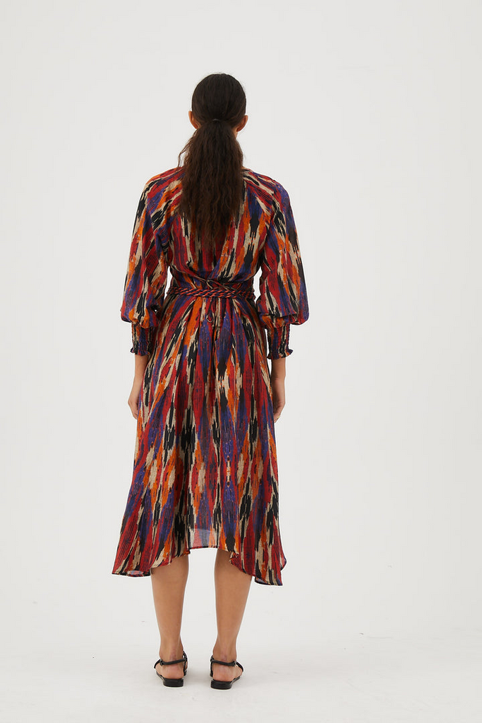 Dresses Maria Cher Noia Nia Long Dress in Warm Ikat Maria Cher