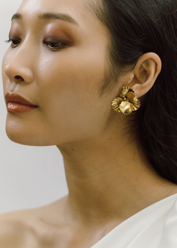 Earrings Jennifer Behr Pansy Earring in Gold Jennifer Behr