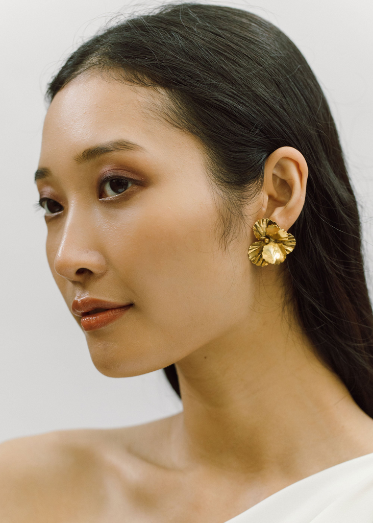 Earrings Jennifer Behr Pansy Earring in Gold Jennifer Behr