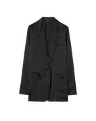 Jackrt Nili Lotan Silk Eveline Jacket in Black Nili Lotan