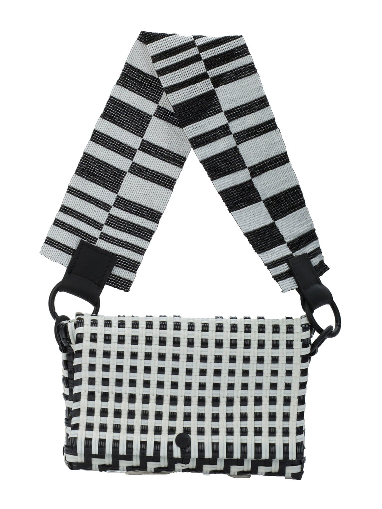 Handbags Truss Embellished Baguette Bag in Black and White Truss