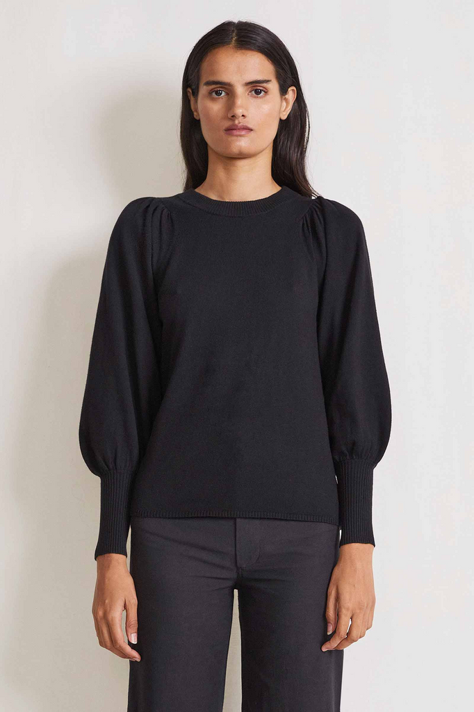Sweaters Apiece Apart Dewi Puff Sleeve Crew Neck in Black Apiece Apart