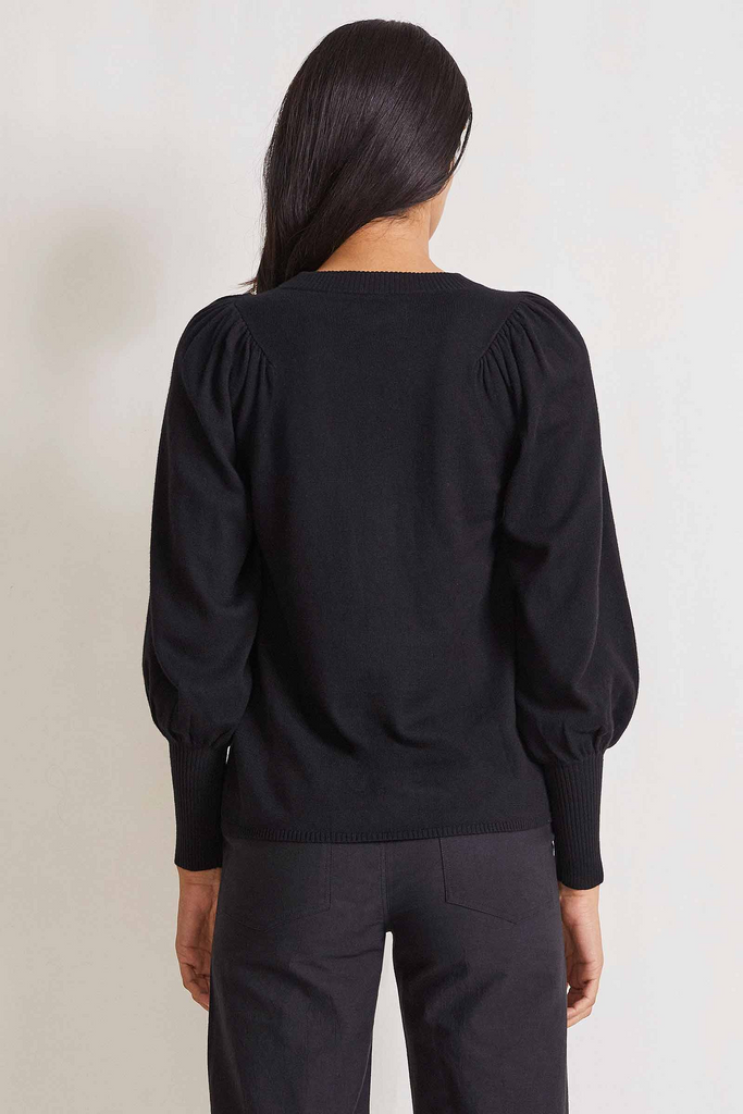 Sweaters Apiece Apart Dewi Puff Sleeve Crew Neck in Black Apiece Apart