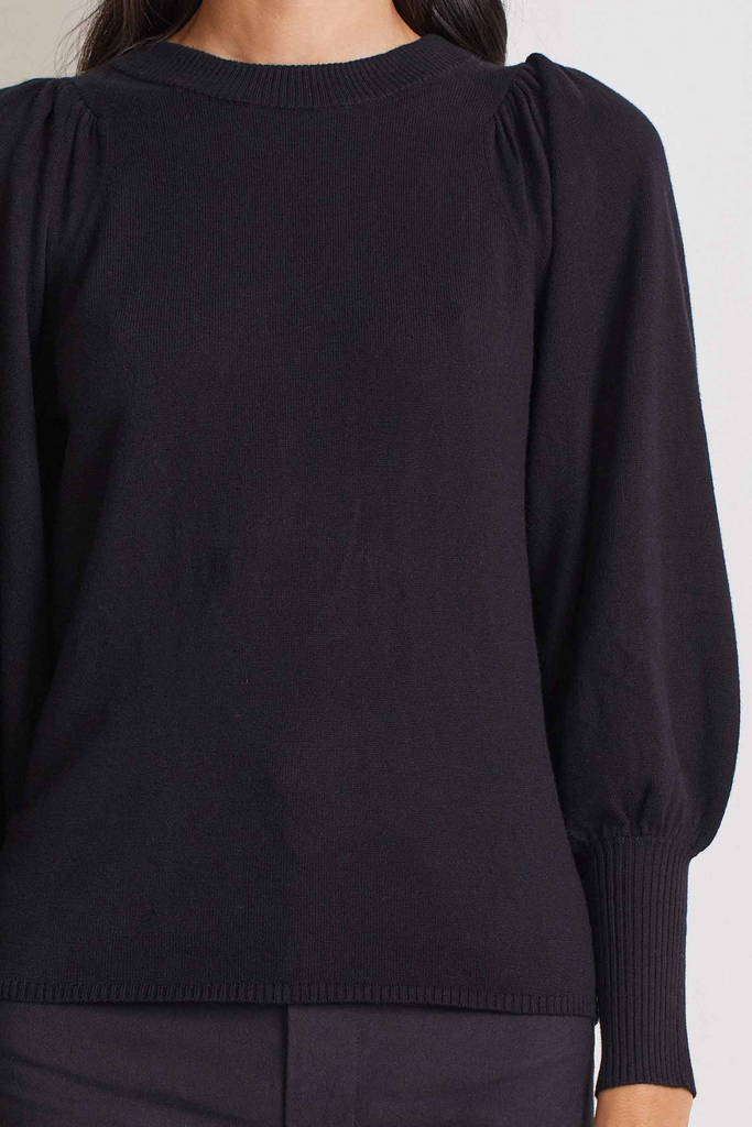 Sweaters Apiece Apart Dewi Puff Sleeve Crew Neck in Black Apiece Apart