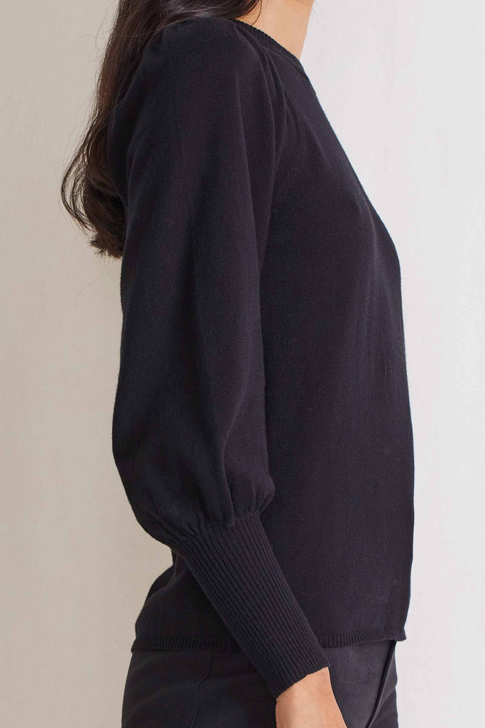 Sweaters Apiece Apart Dewi Puff Sleeve Crew Neck in Black Apiece Apart
