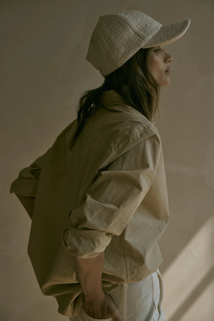 Hats Janessa Leone Halle Ball Cap in Ecru Janessa Leone