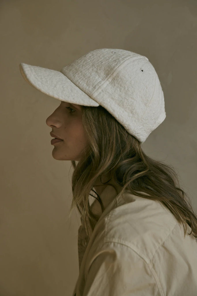 Hats Janessa Leone Halle Ball Cap in Ecru Janessa Leone