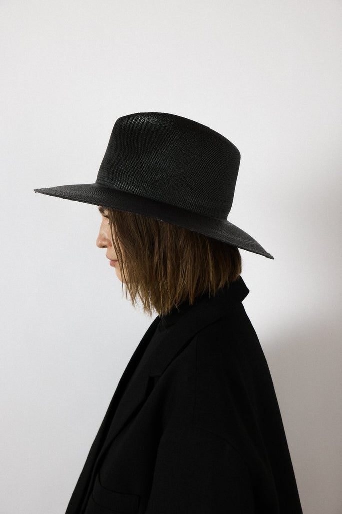 Hats Janessa Leone Maddox Fedora in Black Janessa Leone