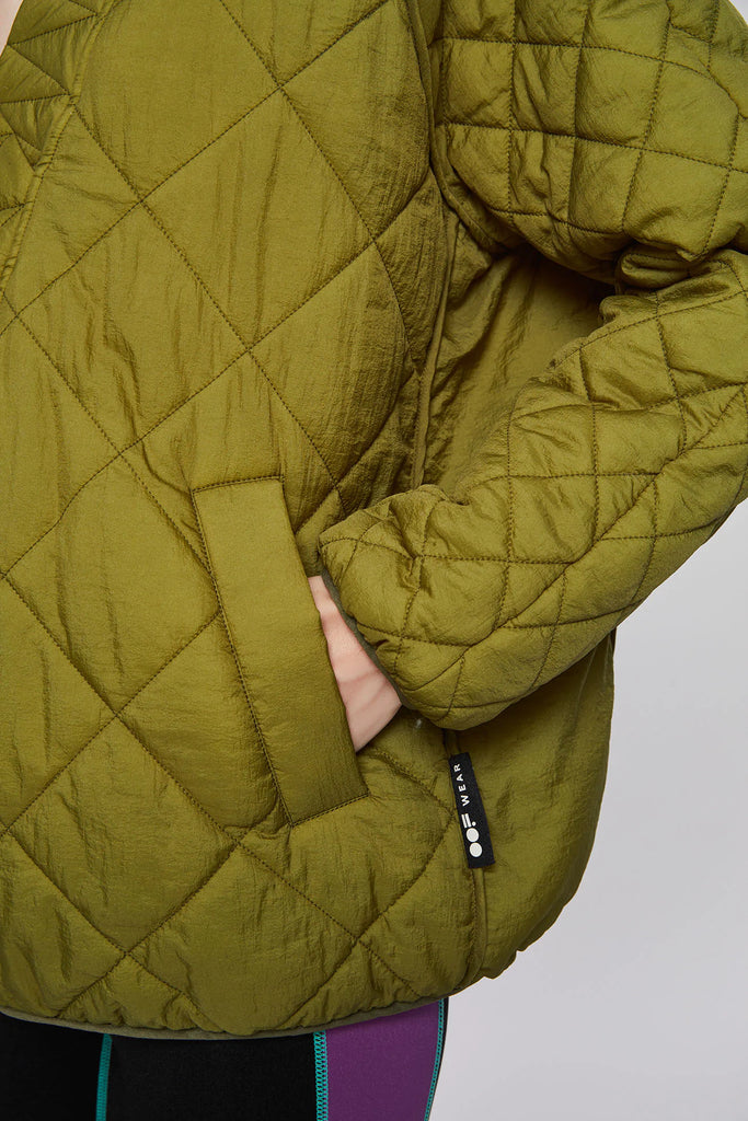 Jackets OOF Wear Oversized Quilted Sweatshirt in Army Green OOF Wear