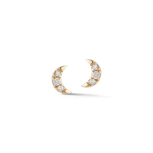 Earrings Dana Rebecca Mini Crescent Moon Studs in Yellow Gold Dana Rebecca