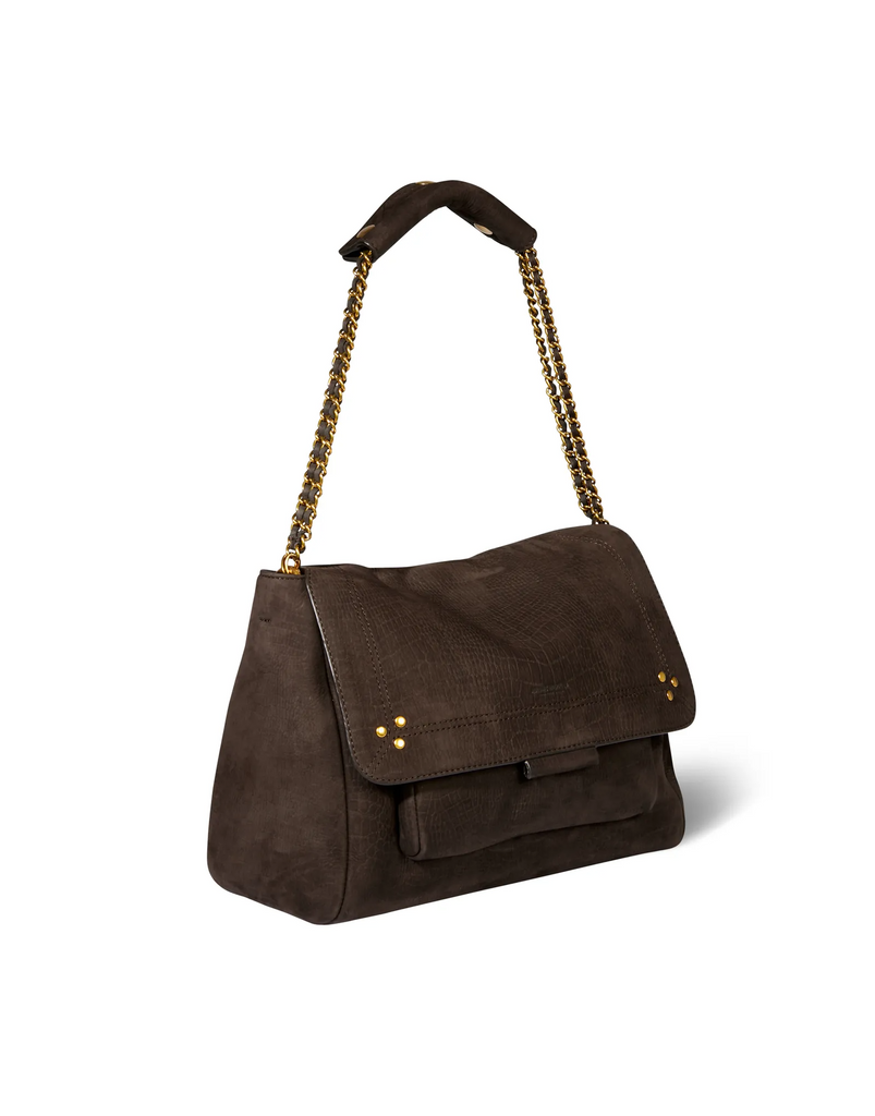 Handbags Jerome Dreyfuss Large Lulu Handbags in Moka Jerome Dreyfuss