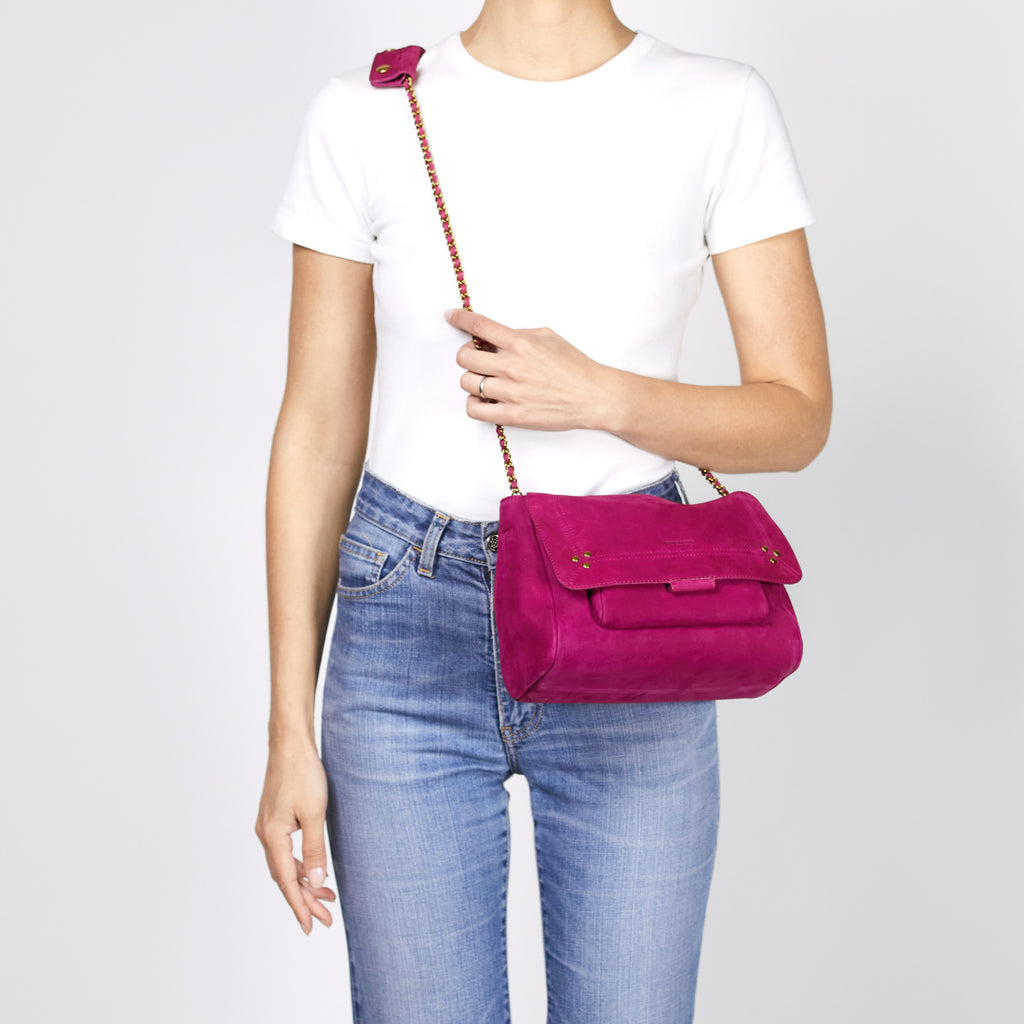 Handbags Jerome Dreyfuss Medium Lulu Handbag in Hot Pink Jerome Dreyfuss
