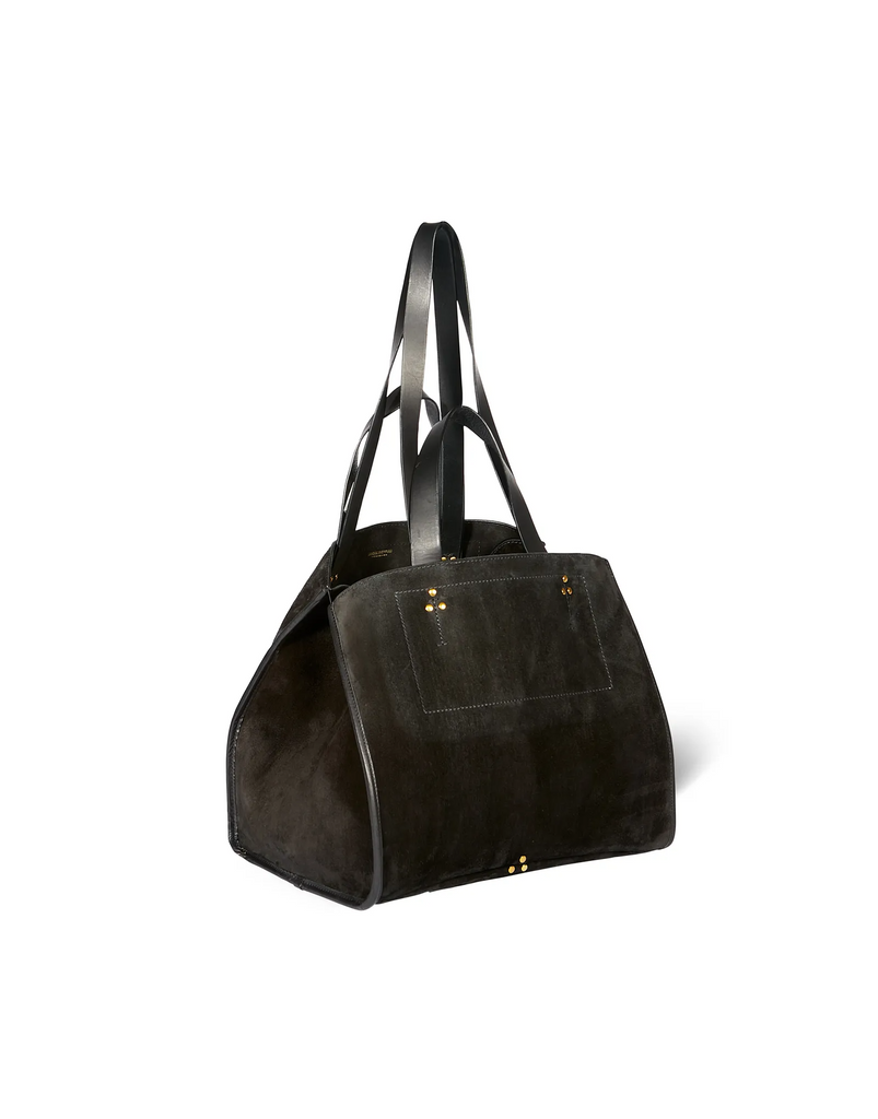Handbags Jerome Dreyfuss Medium Leon Bag in Suede Noir Jerome Dreyfuss
