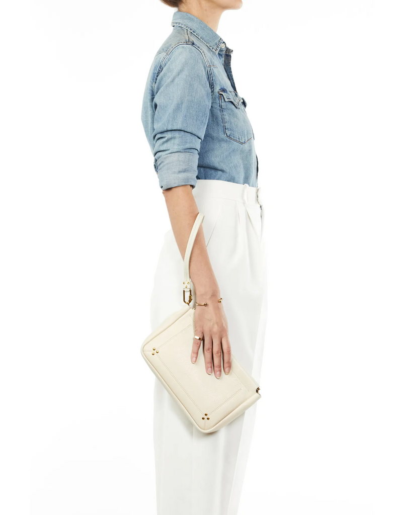Handbags Jerome Dreyfuss Clap Clutch in Creme Jerome Dreyfuss
