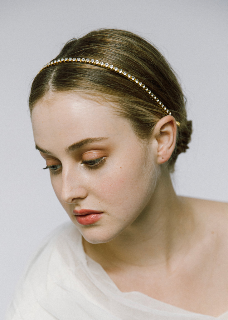 Hair Accessories Jennifer Behr Lisbon Crystal Headband in Gold Jennifer Behr