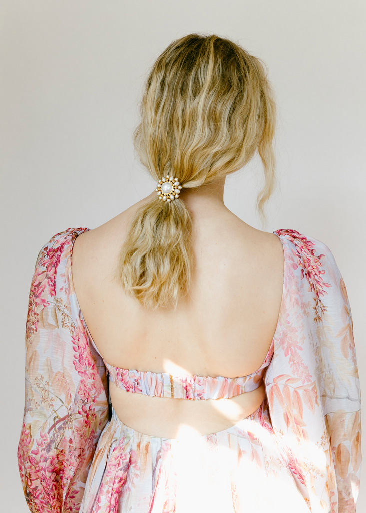 Hair Accessories Jennifer Behr Earla Ponywrap in Pearl and Gold Jennifer Behr