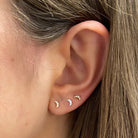 Earrings Dana Rebecca Mini Crescent Moon Studs in Yellow Gold Dana Rebecca