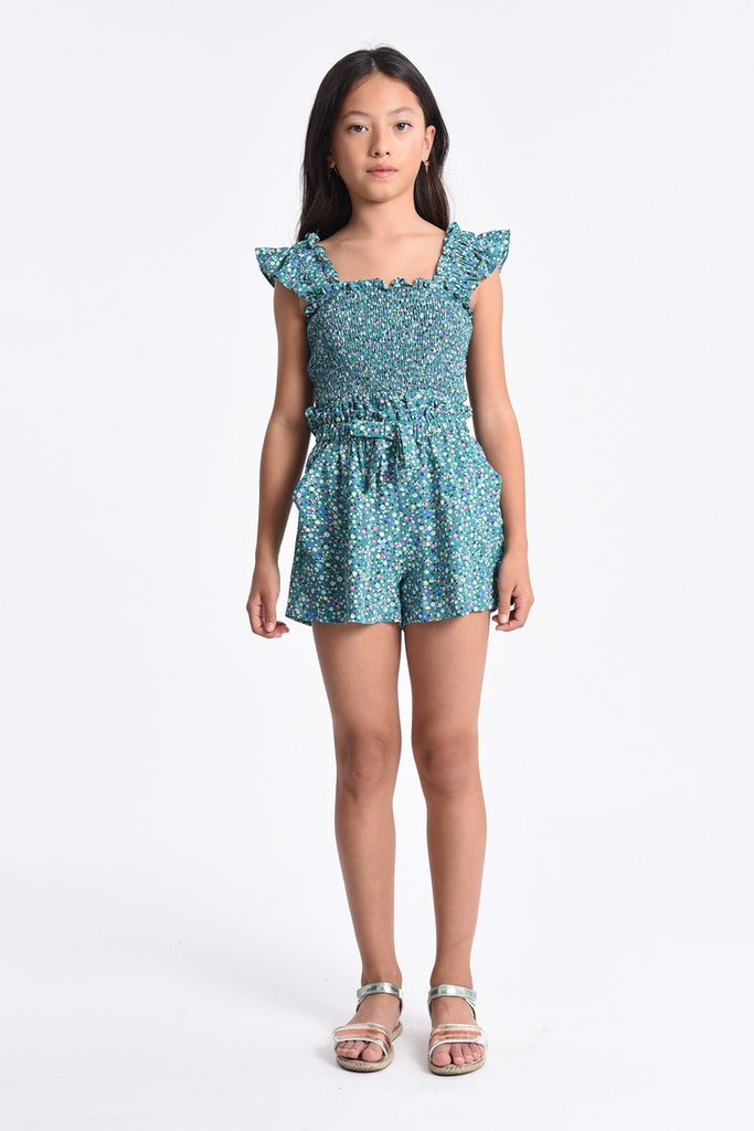 Shorts Molly Bracken Flare Floral Shorts in Green Molly Bracken