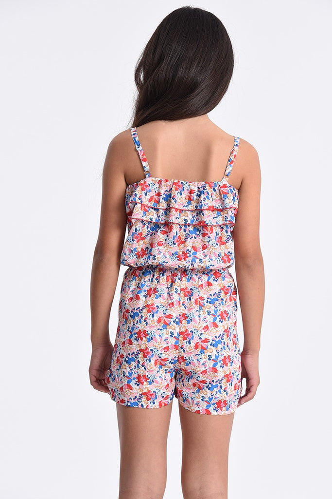 Jumpsuits & Rompers Molly Bracken Floral Romper in Blue and Poppy Molly Bracken