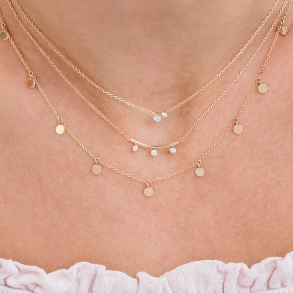 Necklaces Zoe Chicco Mixed Diamonds Necklace in Yellow Gold Zoe Chicco