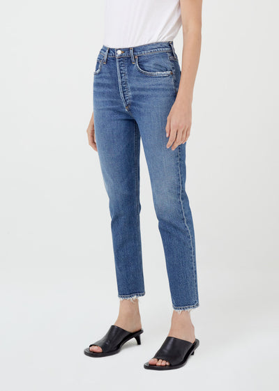 Jeans Agolde Riley Crop Jean in Silence Agolde