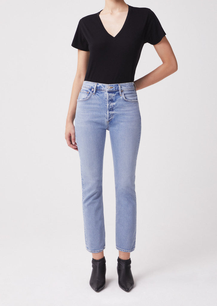 Jeans Agolde Riley Crop Jean in Shiver Agolde