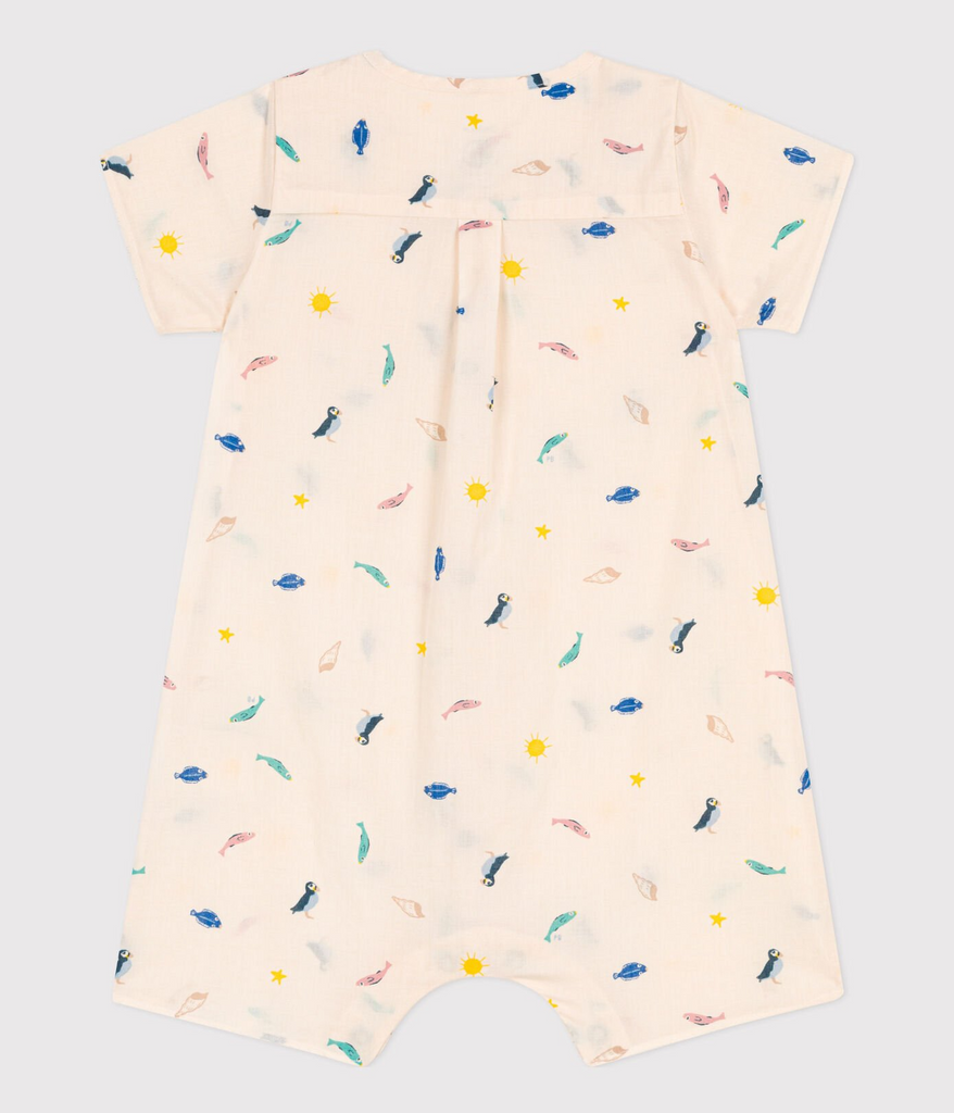 Baby Petit Bateau Baby Romper in Fish and Bird Petit Bateau
