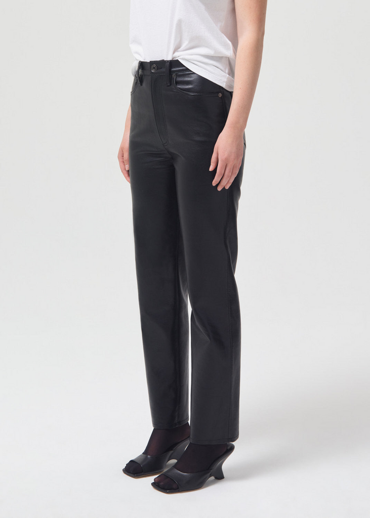 Leather Pants Agolde Recycled Leather 90's Pinch Waist Pants in Black Agolde