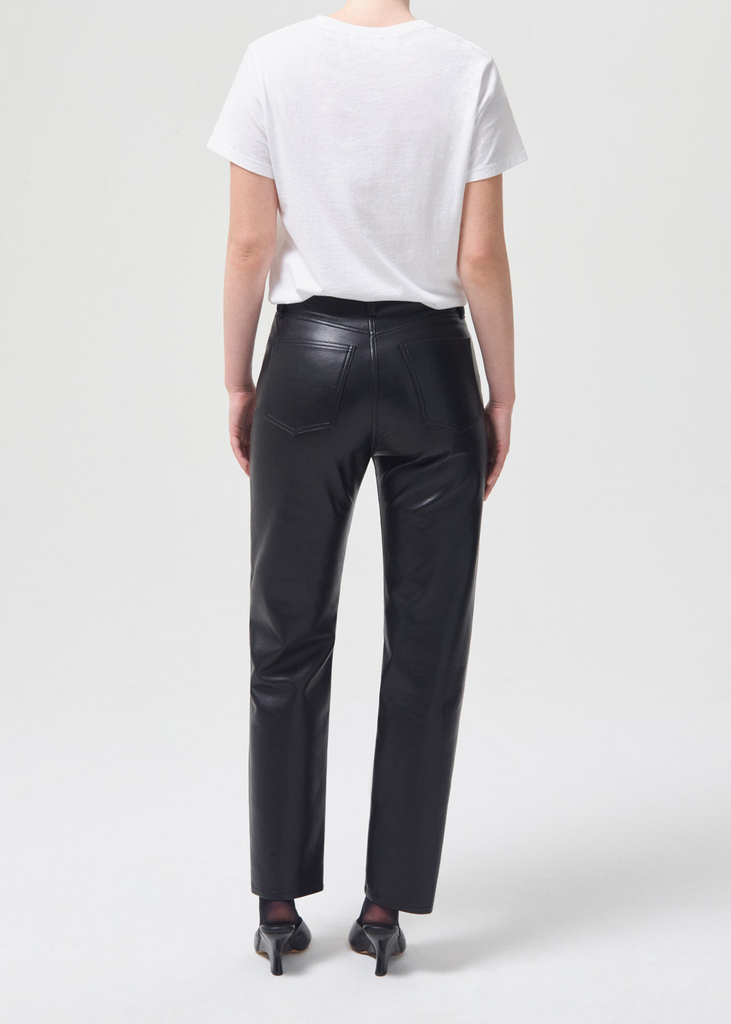 Leather Pants Agolde Recycled Leather 90's Pinch Waist Pants in Black Agolde