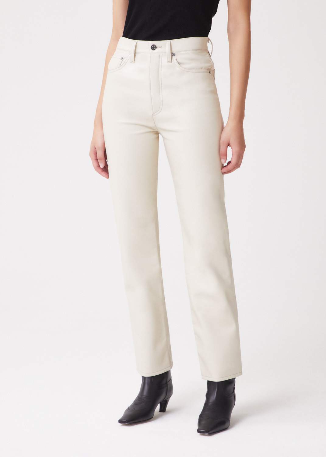 Cream on sale leather pants