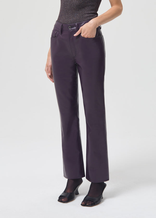 Pants Agolde Recycled Leather Relaxed Boot Cut Pant in Night Shade Agolde