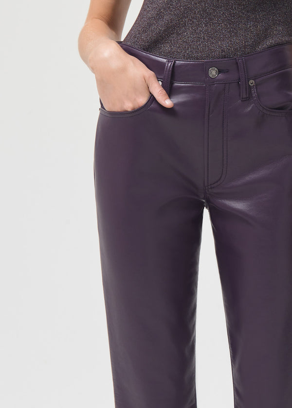 Pants Agolde Recycled Leather Relaxed Boot Cut Pant in Night Shade Agolde