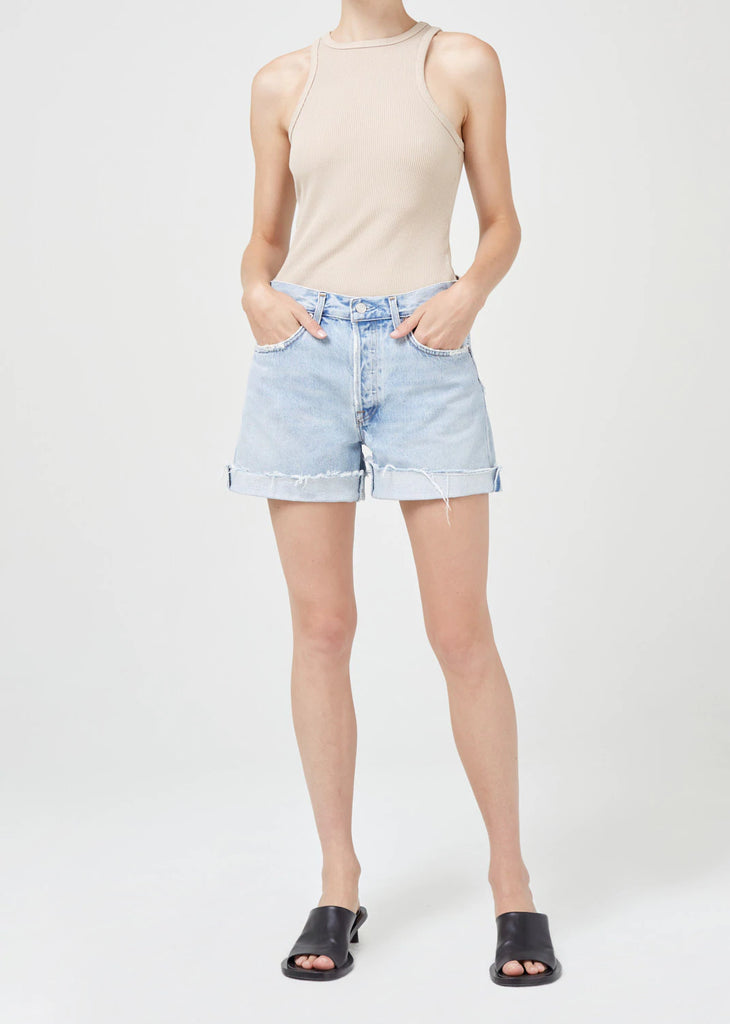Shorts Agolde Parker Long Cuffed Short in Covet Agolde