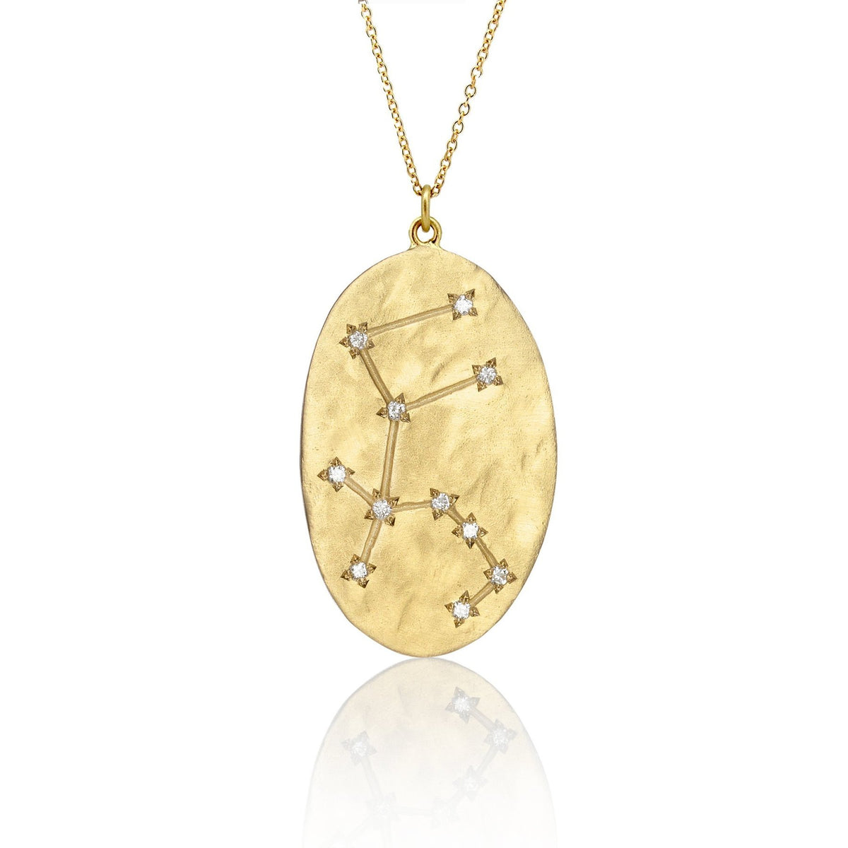 Necklaces Brooke Gregson Aquarius Astrology Necklace in Yellow Gold Brooke Gregson