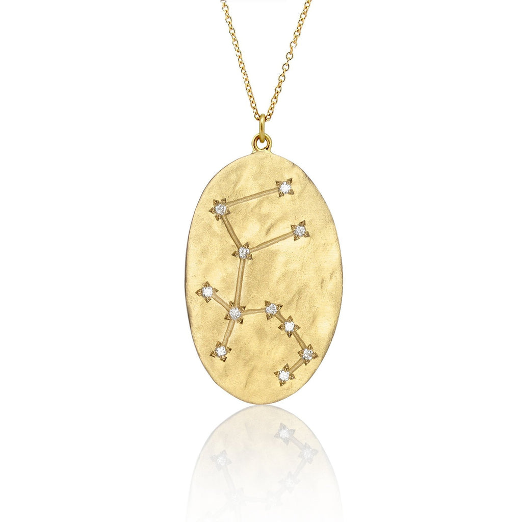 Necklaces Brooke Gregson Aquarius Astrology Necklace in Yellow Gold Brooke Gregson