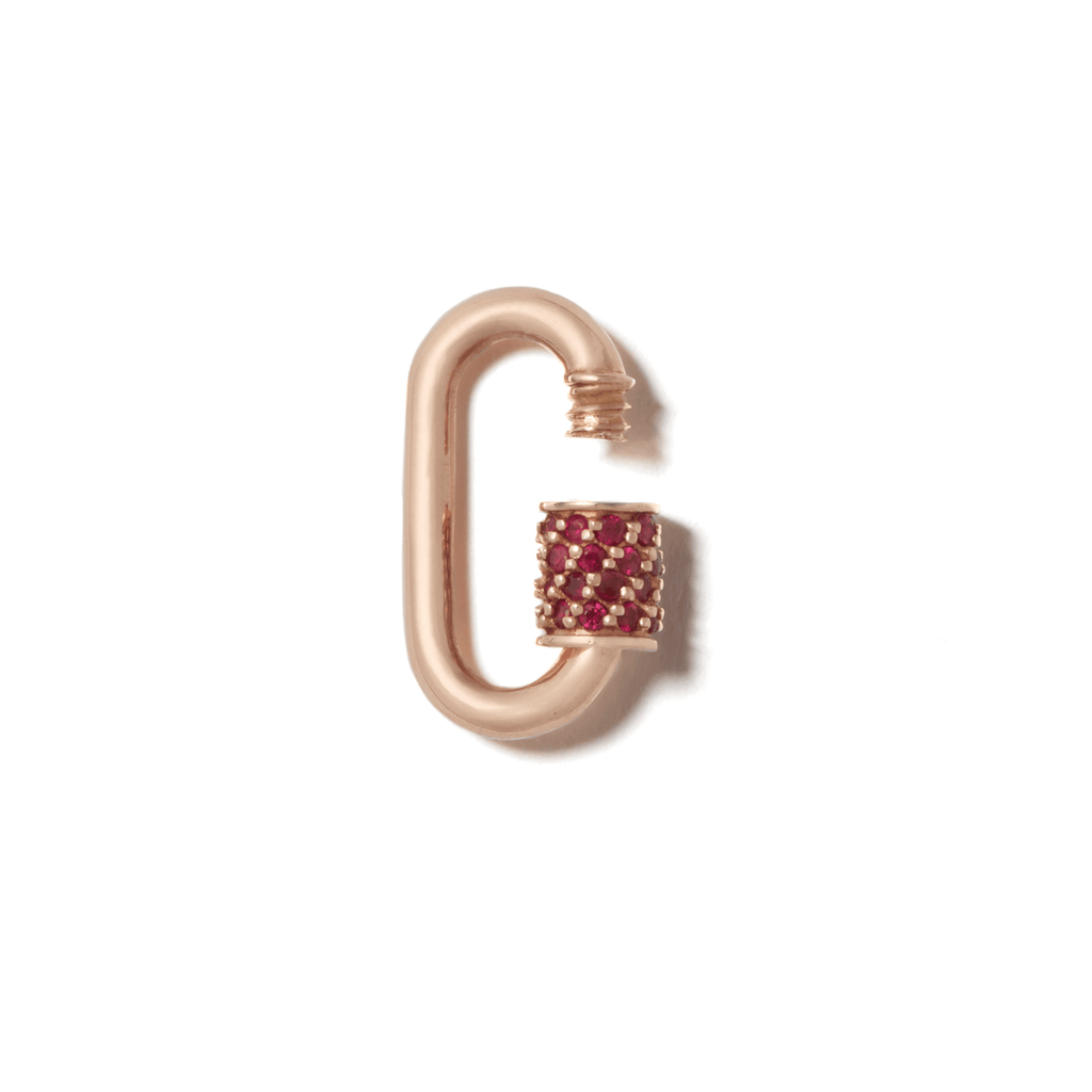 Pendants Marla Aaron Ruby Stoned Baby Lock in Rose Gold Marla Aaron