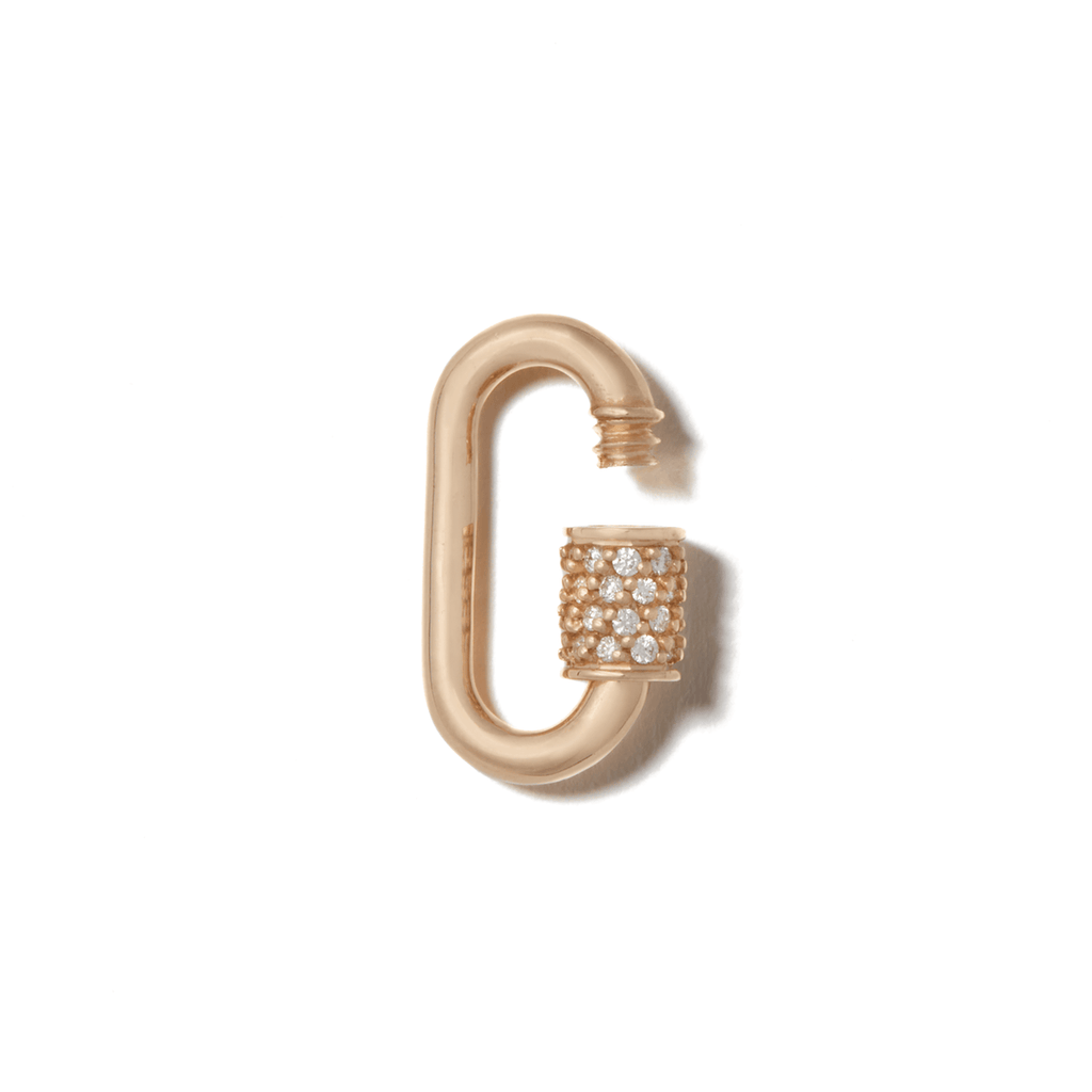 Pendants Marla Aaron Diamond Stoned Baby Lock in Yellow Gold Marla Aaron