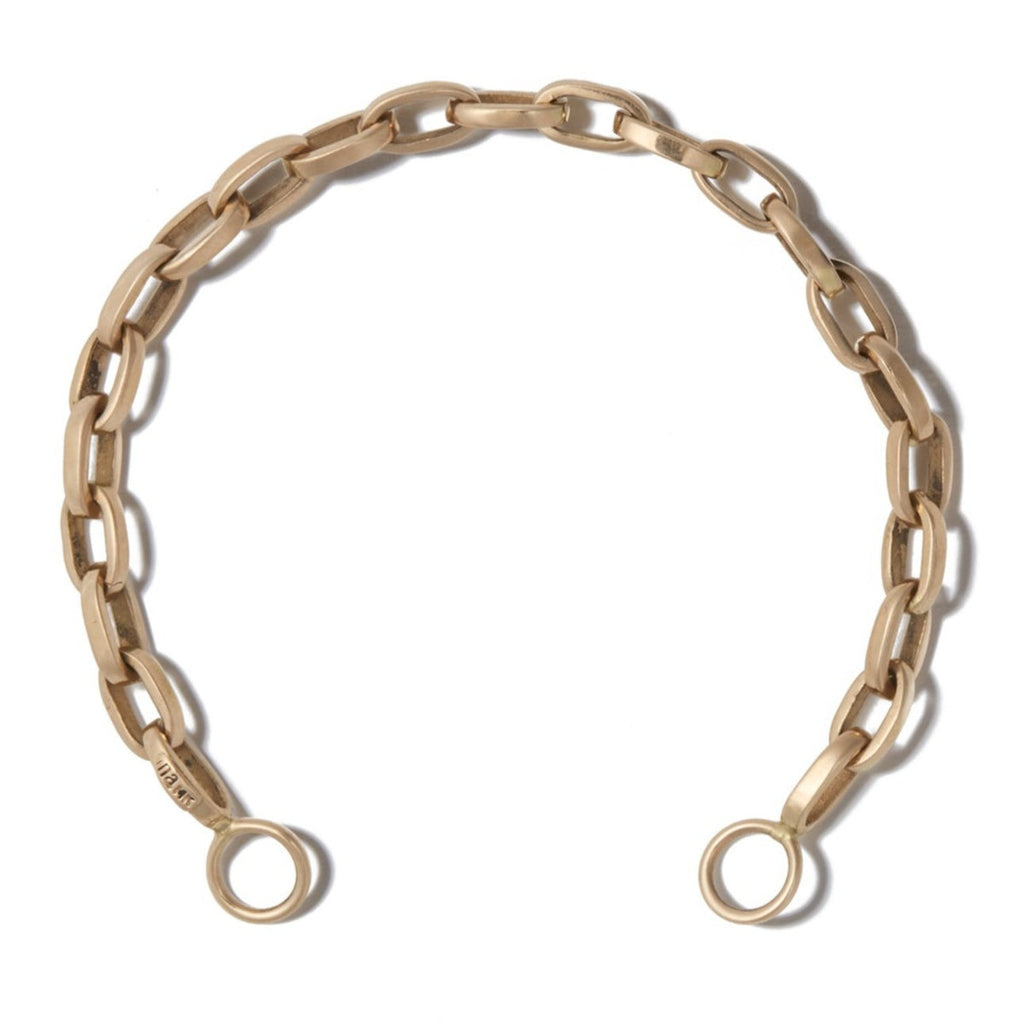 Bracelets Marla Aaron Handmade Biker Chain Bracelet in Yellow Gold Marla Aaron