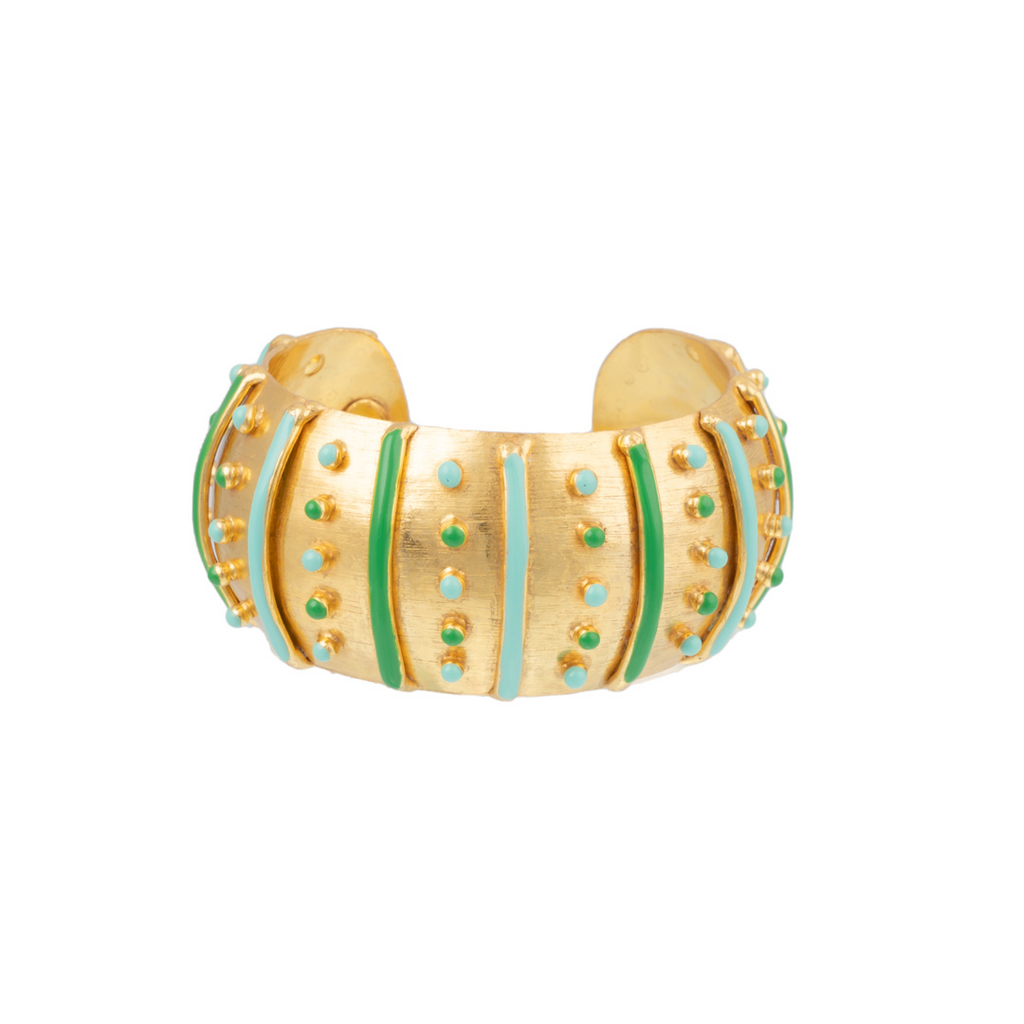 Bracelets Sylvia Toledano Gypset Cuff in Turquoise and Green Enamel Sylvia Toledano
