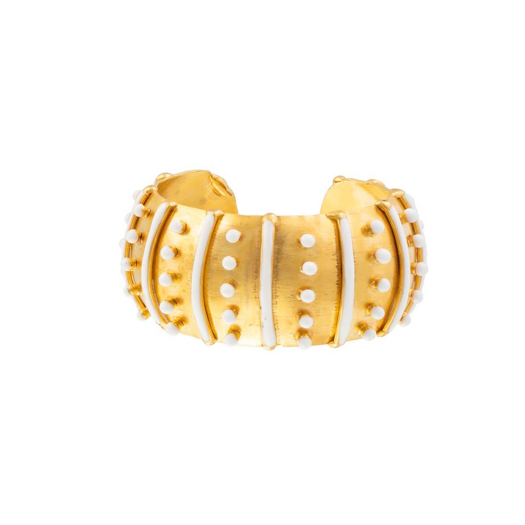 Bracelets Sylvia Toledano Gypset Cuff with White Enamel Sylvia Toledano