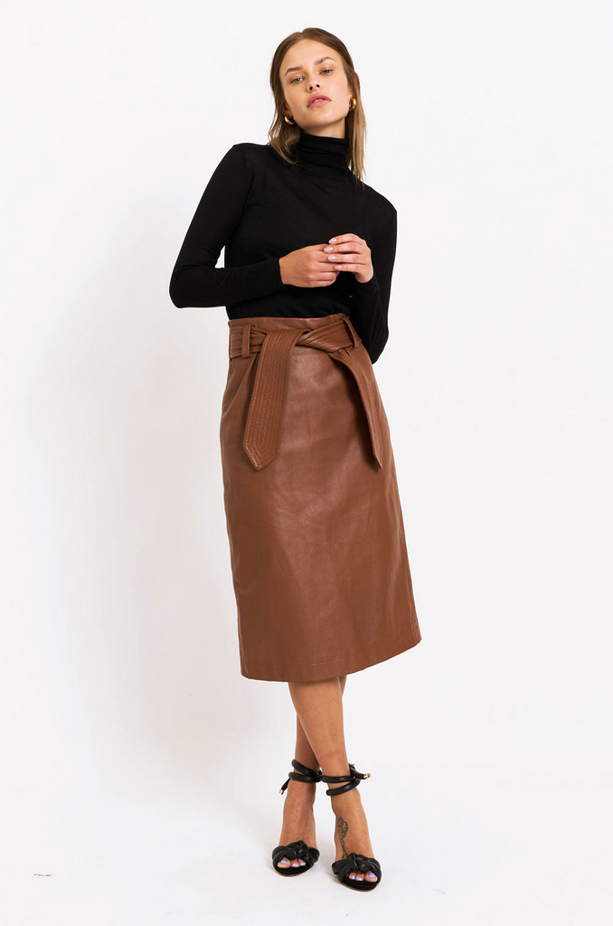 Skirts Christy Lynn Paola Skirt in Camel Christy Lynn