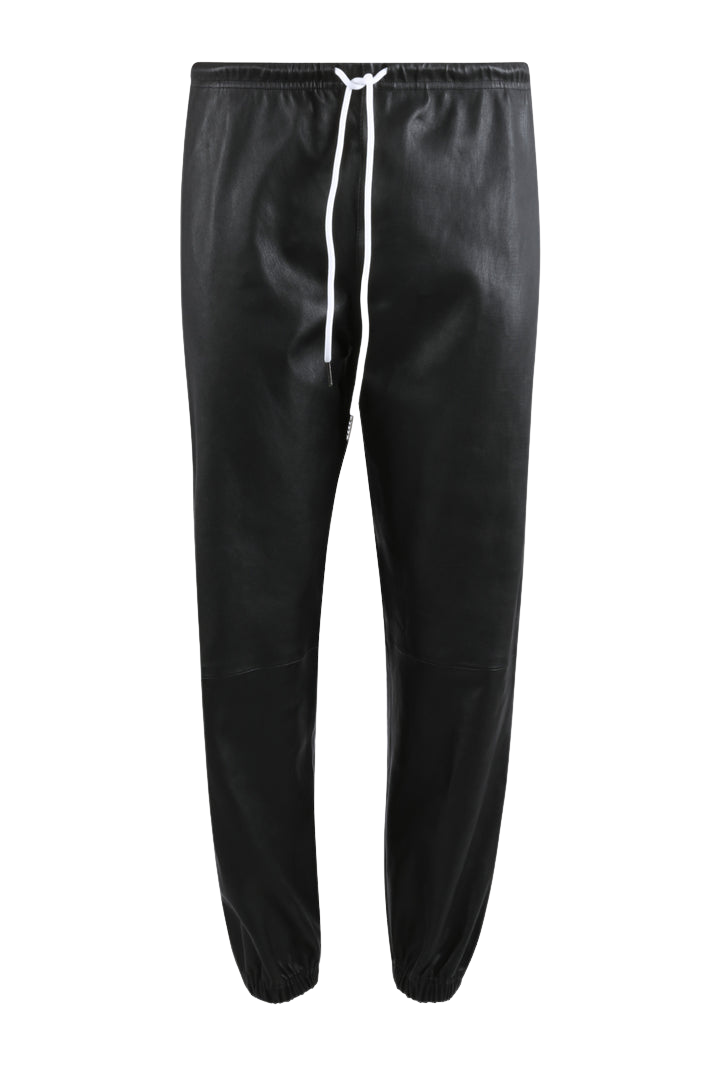 Leather drawstring joggers hotsell