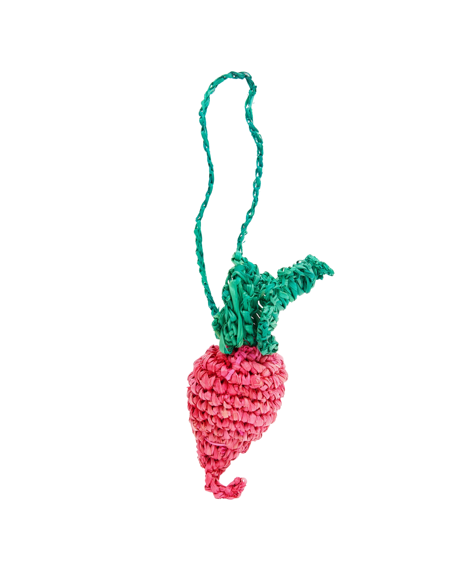 Clare V. Raffia Crochet Fob in Radish – Serafina