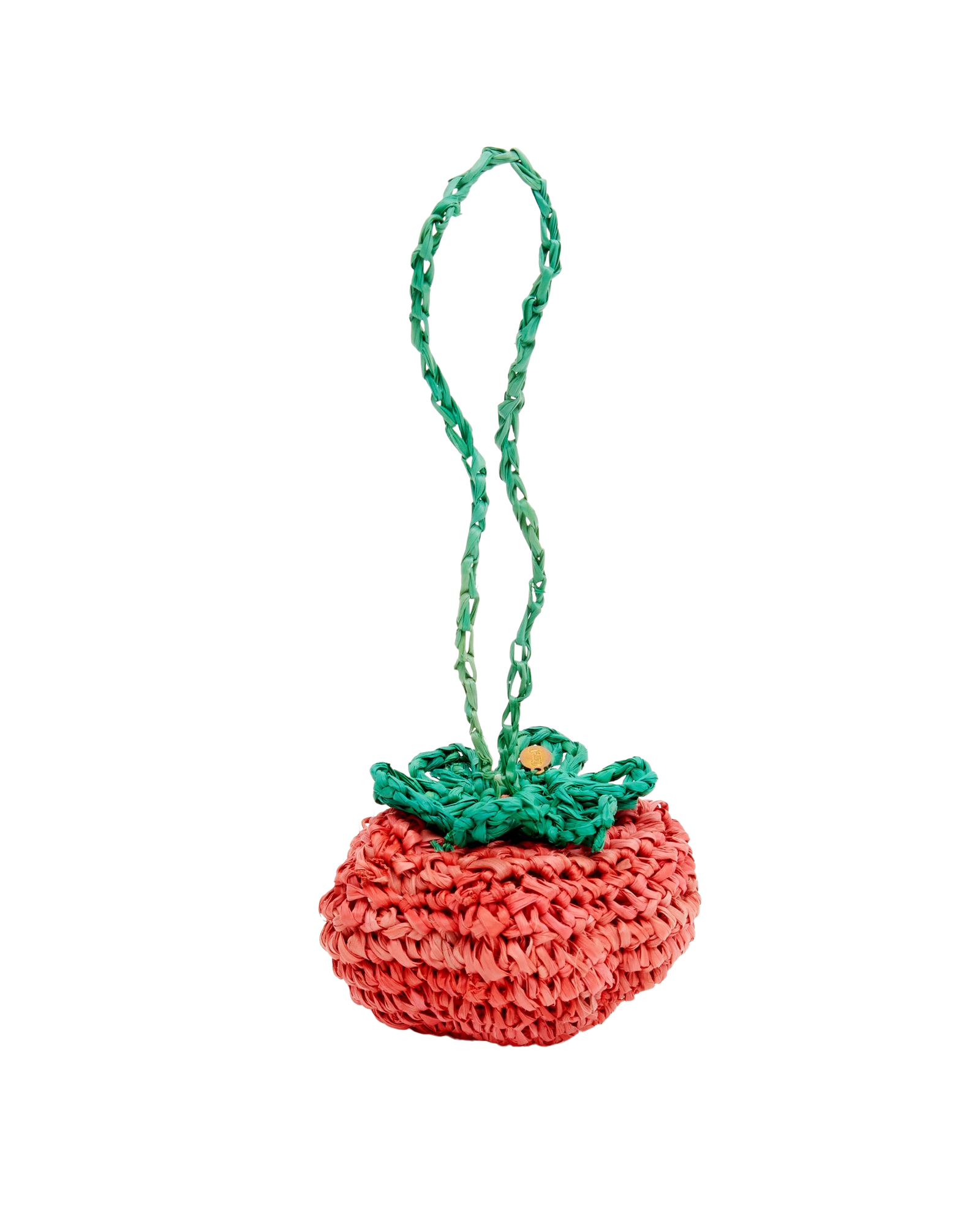 Clare V. Raffia Crochet Fob in Tomate