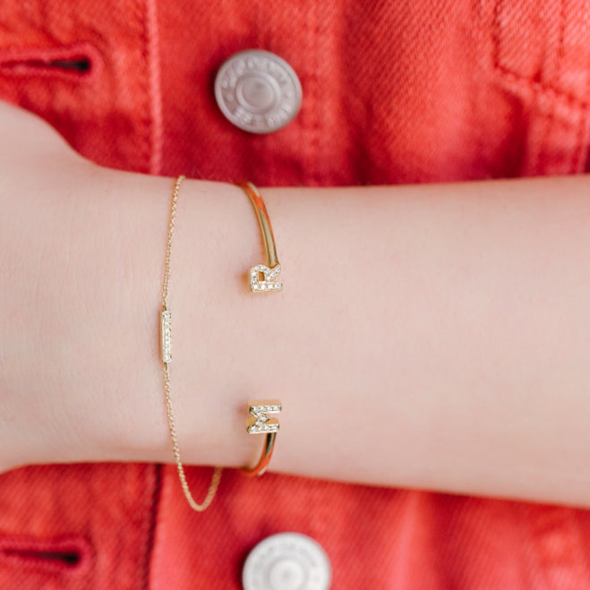 Bracelets Dana Rebecca Sylvie Rose Station Bracelet in Yellow Gold Dana Rebecca