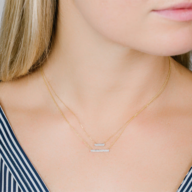 Necklaces Dana Rebecca Sylvie Rose Medium Bar Necklace in Yellow Gold Dana Rebecca