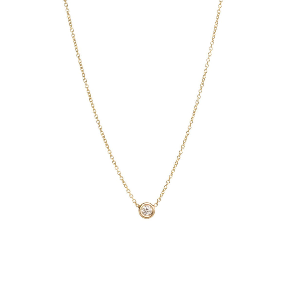 Necklaces Zoe Chicco Floating Diamond Necklace in Yellow Gold Zoe Chicco
